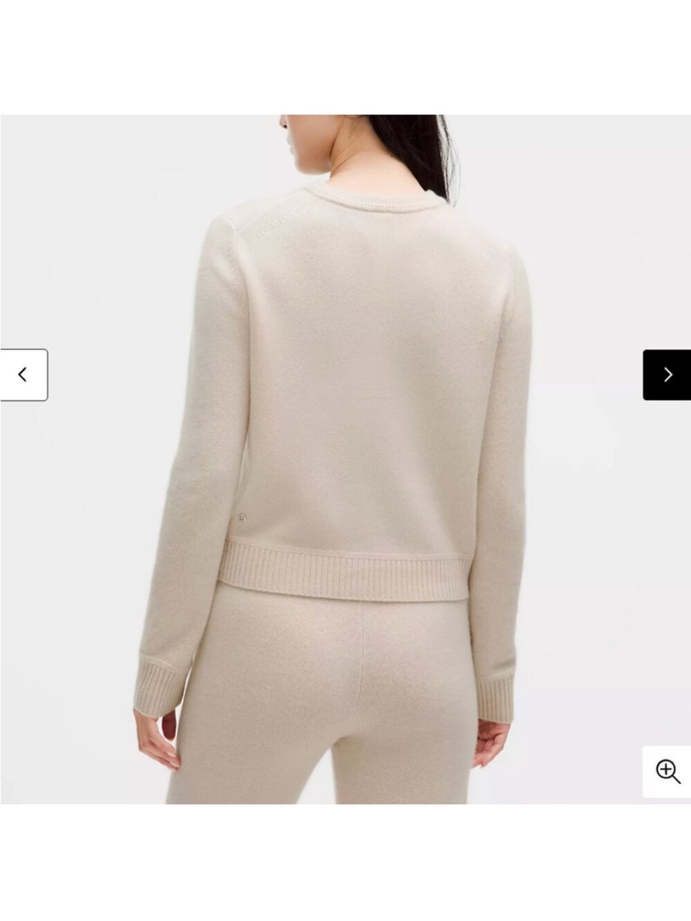 lululemon Cashmere Slim Fit Crewneck Sweater in Subtle Tan Small & free tote - Picture 2 of 8